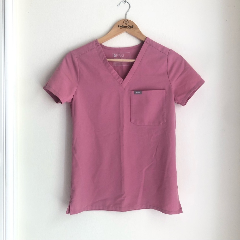FIGS size XXS Casma Catarina 3 pocket v neck scrub top in Mauve